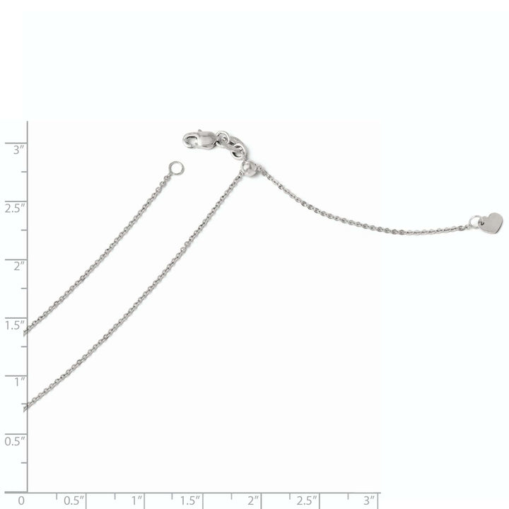 Leslie's Chains 14k White Gold Adjustable Flat Cable Chain