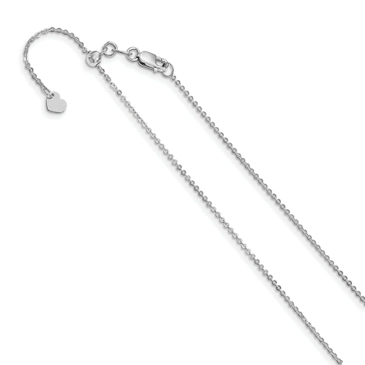 Leslie's Chains 14k White Gold Adjustable Flat Cable Chain