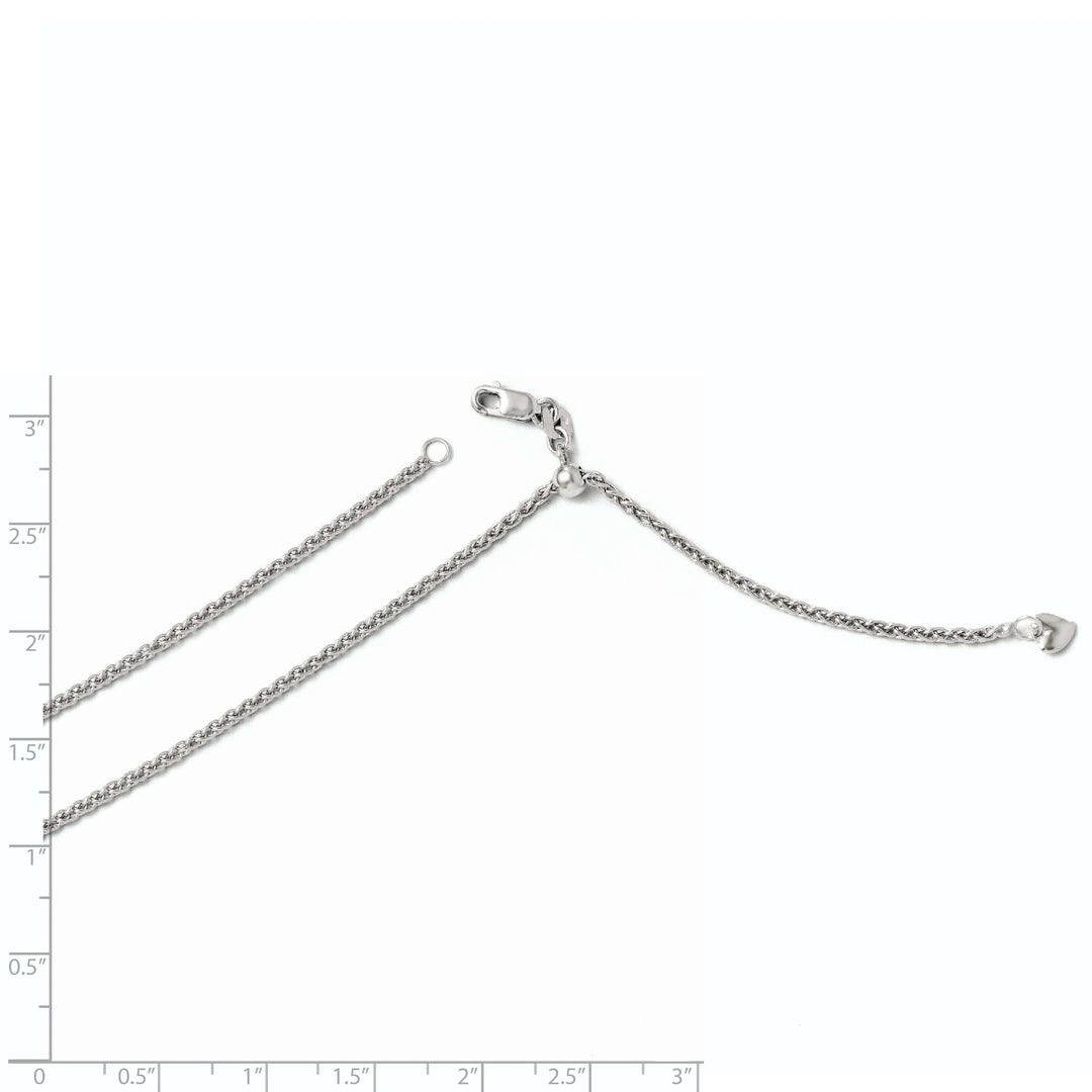 Leslie's Chains 14k White Gold Adjustable Semi Solid Chain