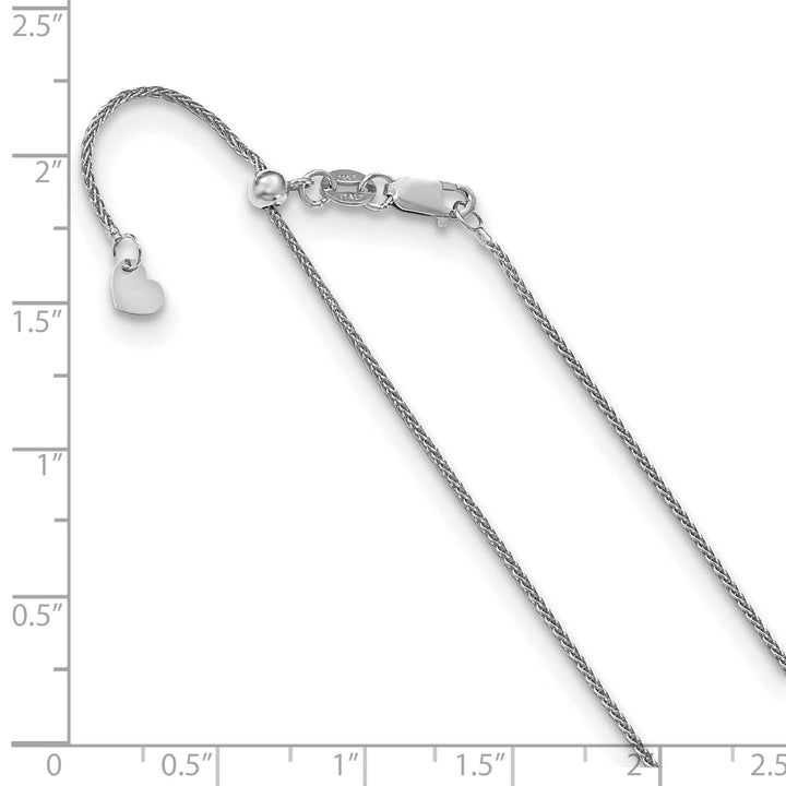 Leslie's Chains 14k White Gold Adjustable Wheat Chain