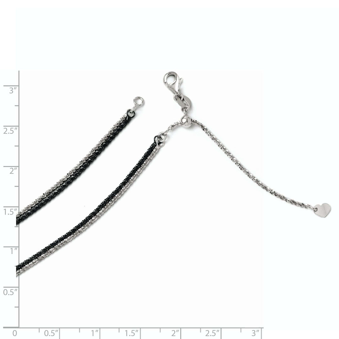 Lovely Rita's Chains 14k White Gold Black White Double Strand Chain