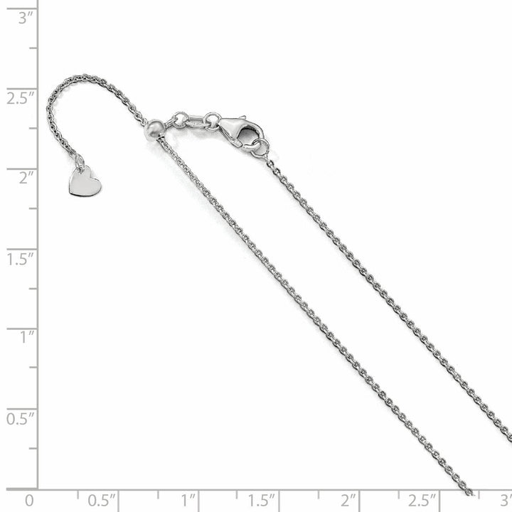 Lovely Rita's Chains 14K White Gold Flat Cable Adjustable Chain