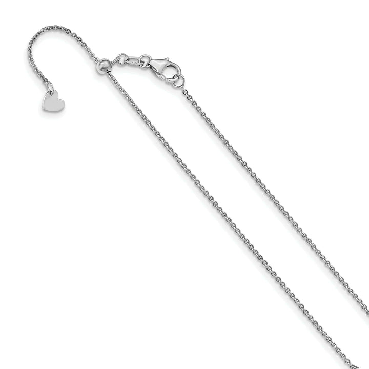 Lovely Rita's Chains 14K White Gold Flat Cable Adjustable Chain