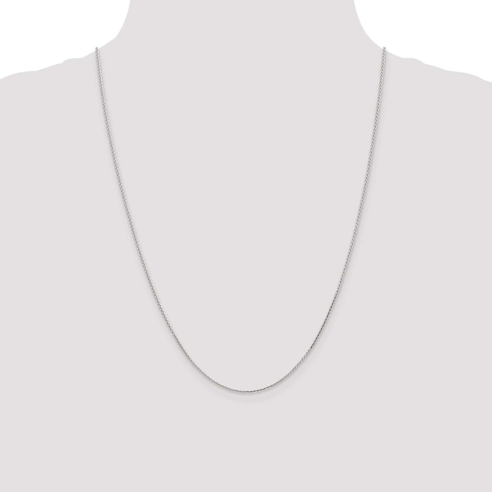 Lovely Rita's Chains 14k White Gold Round Diamond Cut Wheat Chain