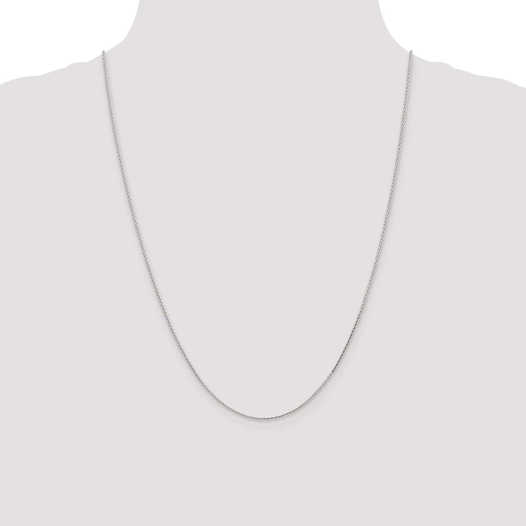 Lovely Rita's Chains 14k White Gold Round Diamond Cut Wheat Chain