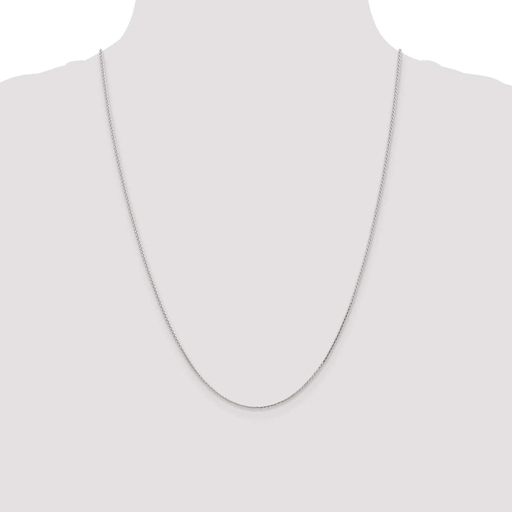 Lovely Rita's Chains 14k White Gold Round Diamond Cut Wheat Chain