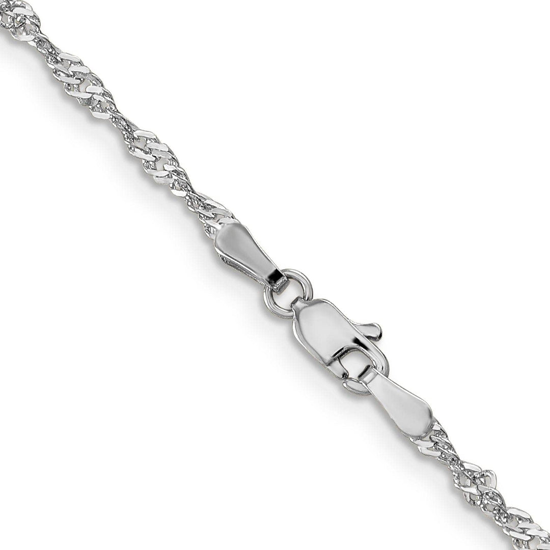 Lovely Rita's Chains 14K White Gold Singapore 10-inch Chain Bracelet