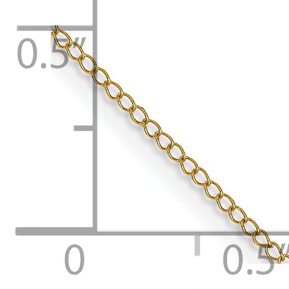 Lovely Rita's Chains 14k Yellow Gold 0.5-mm Wide Carded Solid Curb Chain