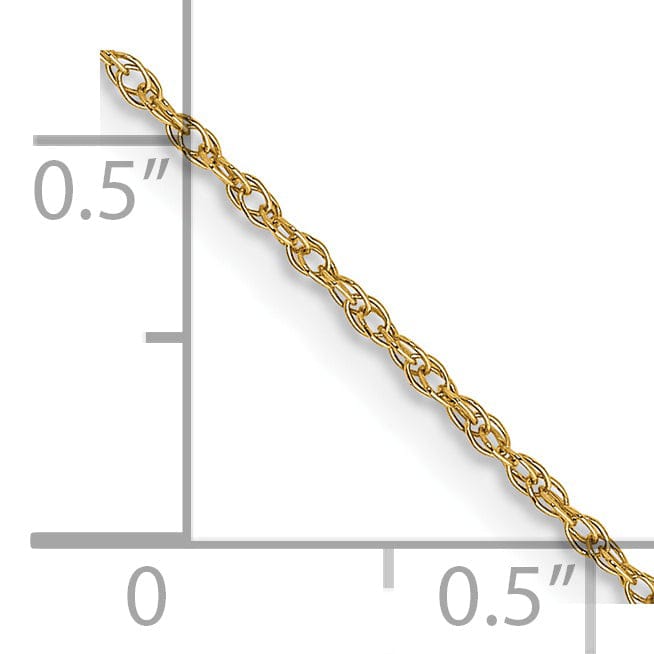 Lovely Rita's Chains 14k Yellow Gold 0.70mm Carded Cable Rope Chain