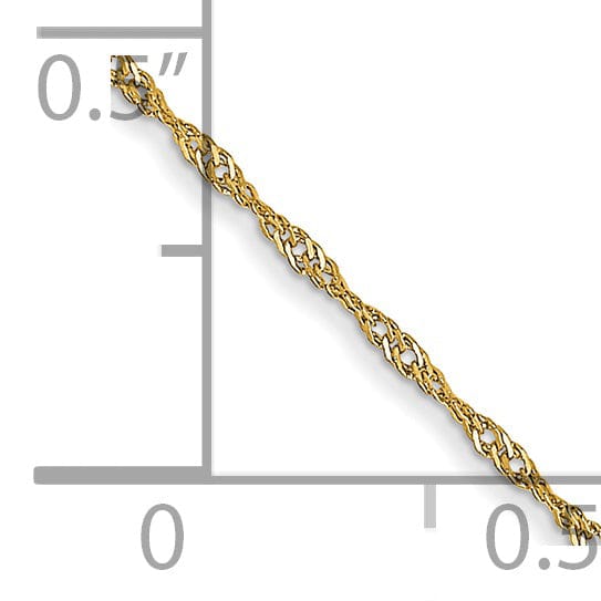 Lovely Rita's Chains 14k Yellow Gold 1.00-mm wide Singapore Carded Chain