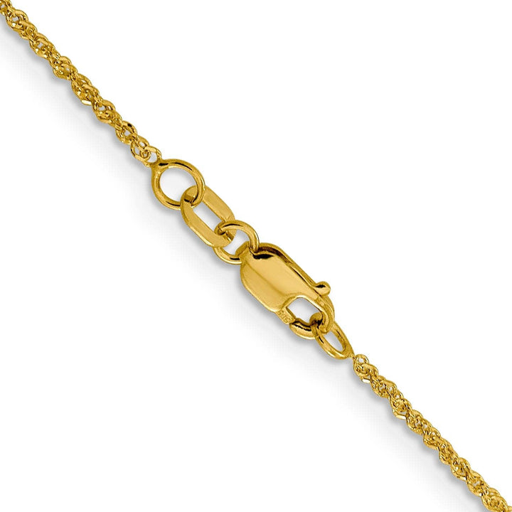 Lovely Rita's Chains 14k Yellow Gold 1.3 mm Sparkle Singapore Chain
