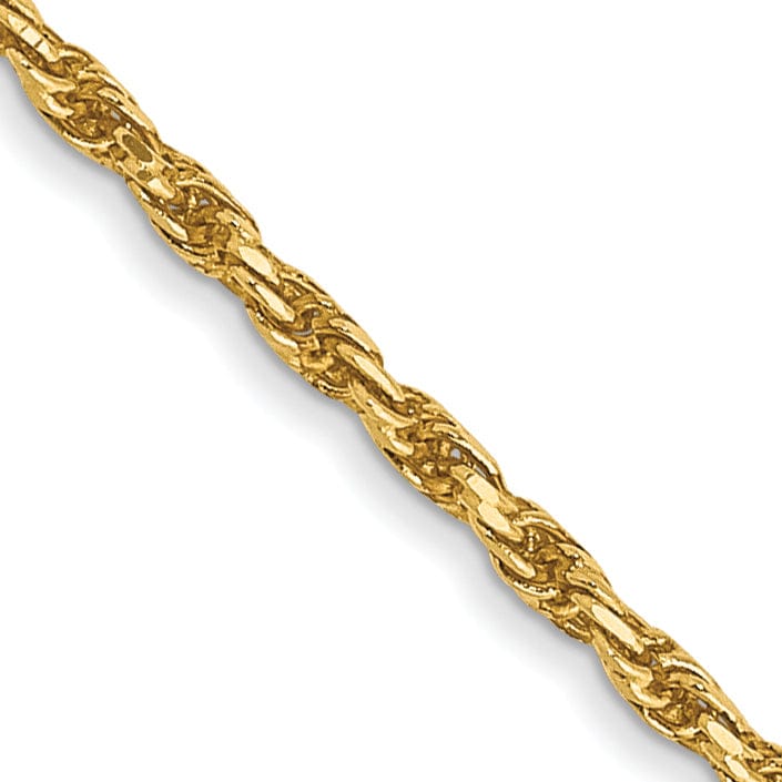 Lovely Rita's Chains 14k Yellow Gold 1.30mm Diamond Cut Rope Chain