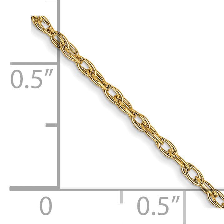Lovely Rita's Chains 14k Yellow Gold 1.35mm Carded Cable Rope Chain