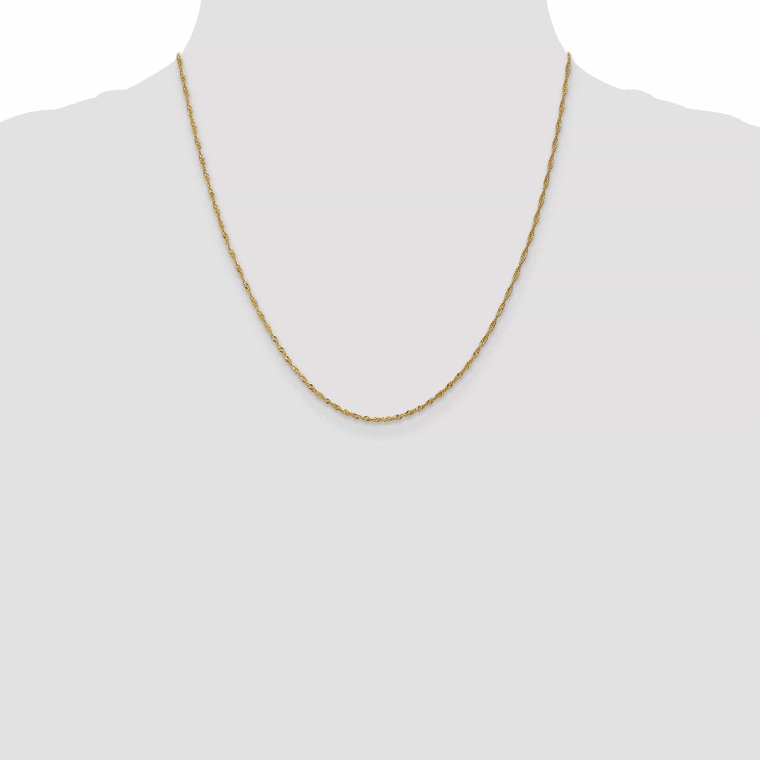 Lovely Rita's Chains 14k Yellow Gold 1.3m Singapore Chain with Lock