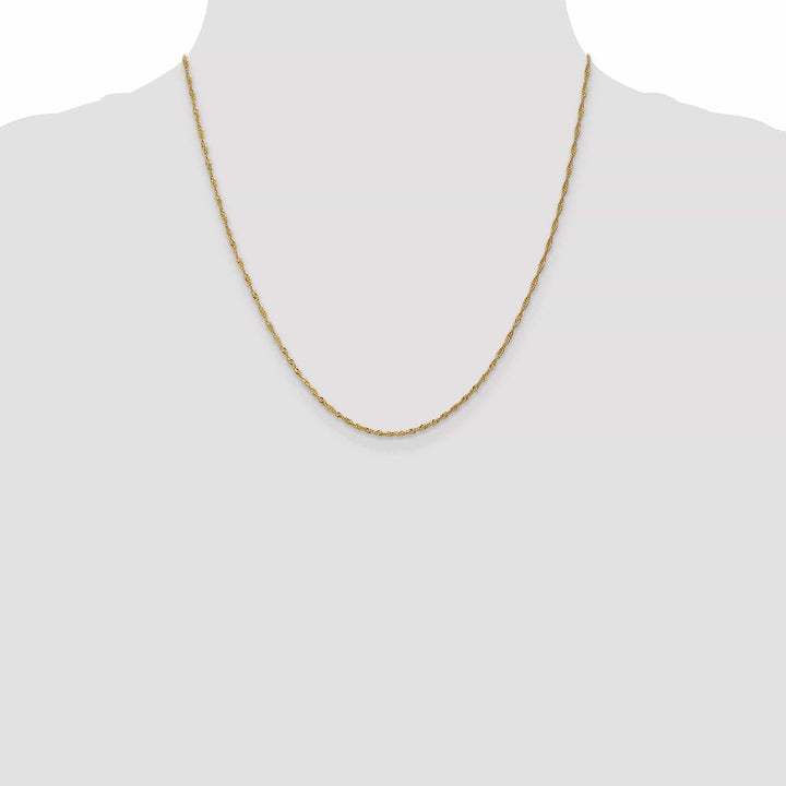 Lovely Rita's Chains 14k Yellow Gold 1.3m Singapore Chain with Lock