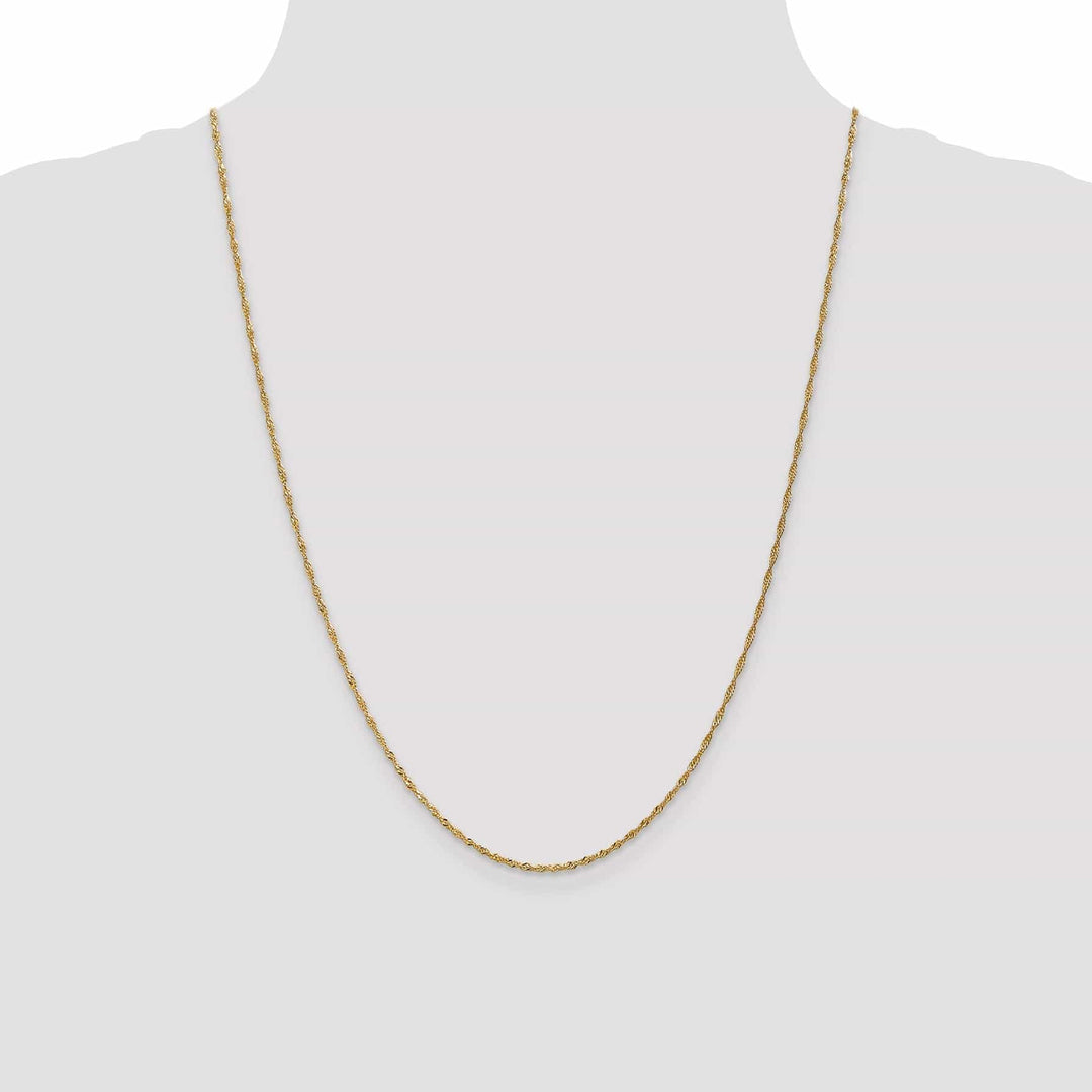 Lovely Rita's Chains 14k Yellow Gold 1.3m Singapore Chain with Lock