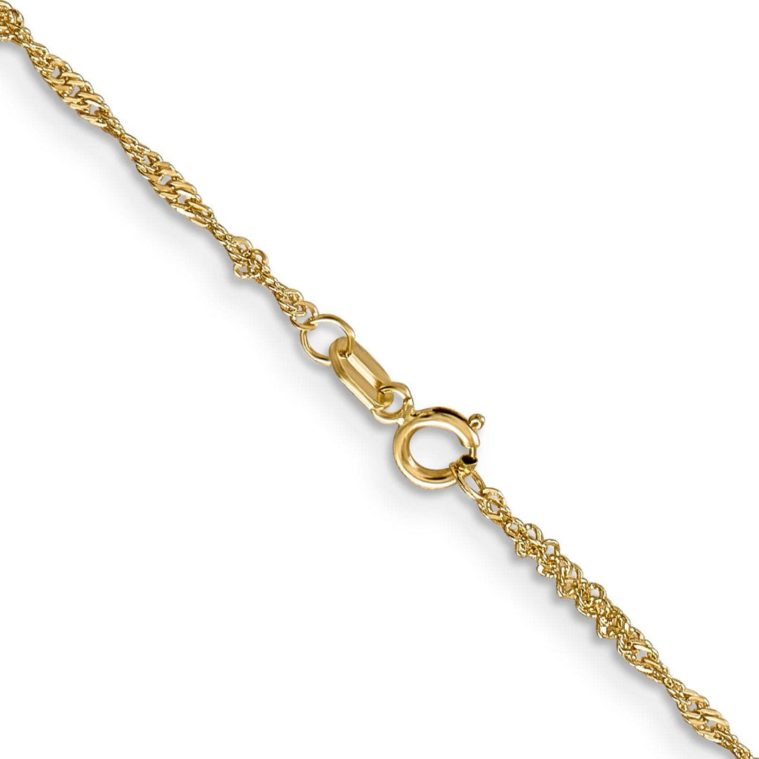 Lovely Rita's Chains 14k Yellow Gold 1.3m Singapore Chain with Lock
