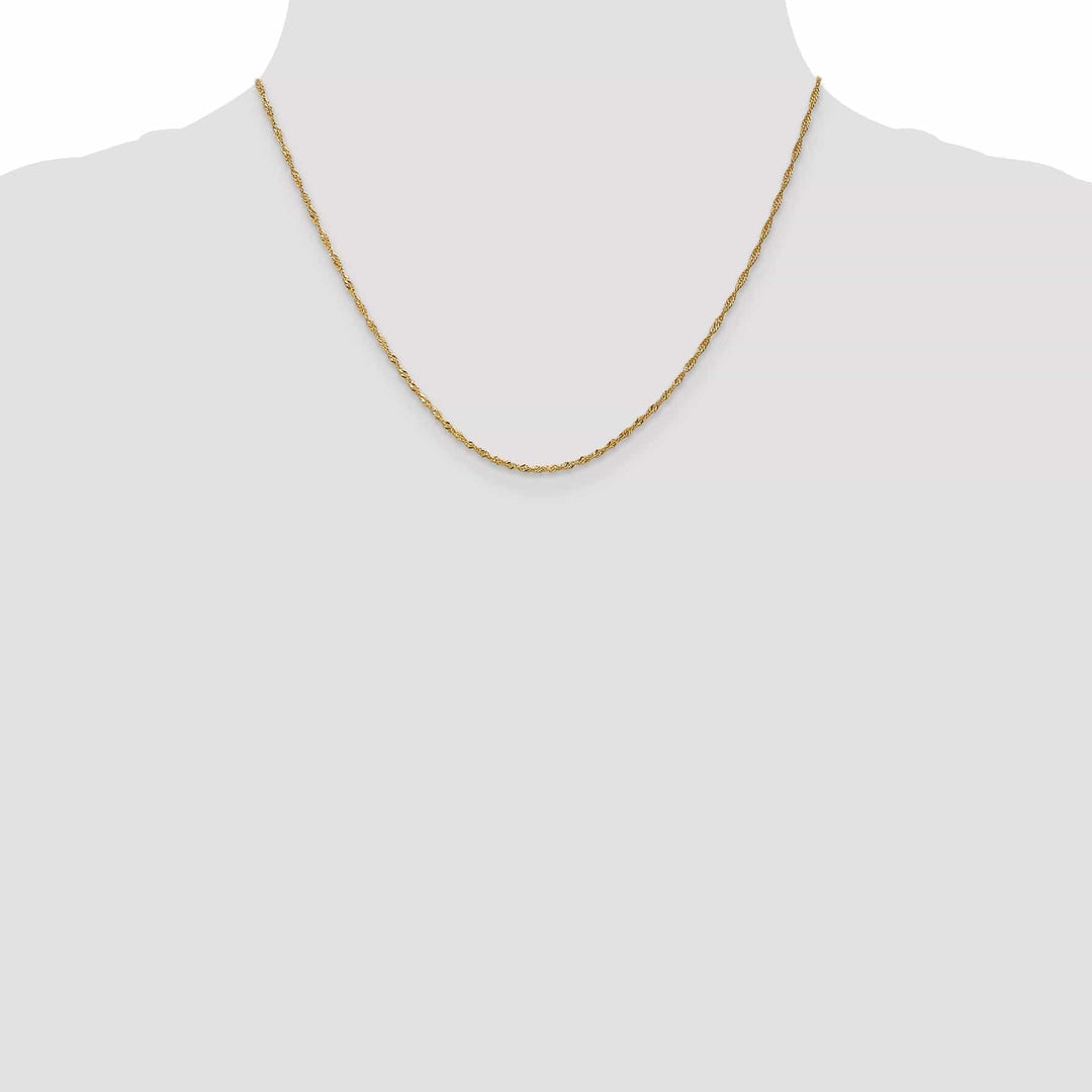 Lovely Rita's Chains 14k Yellow Gold 1.3m Singapore Chain with Lock