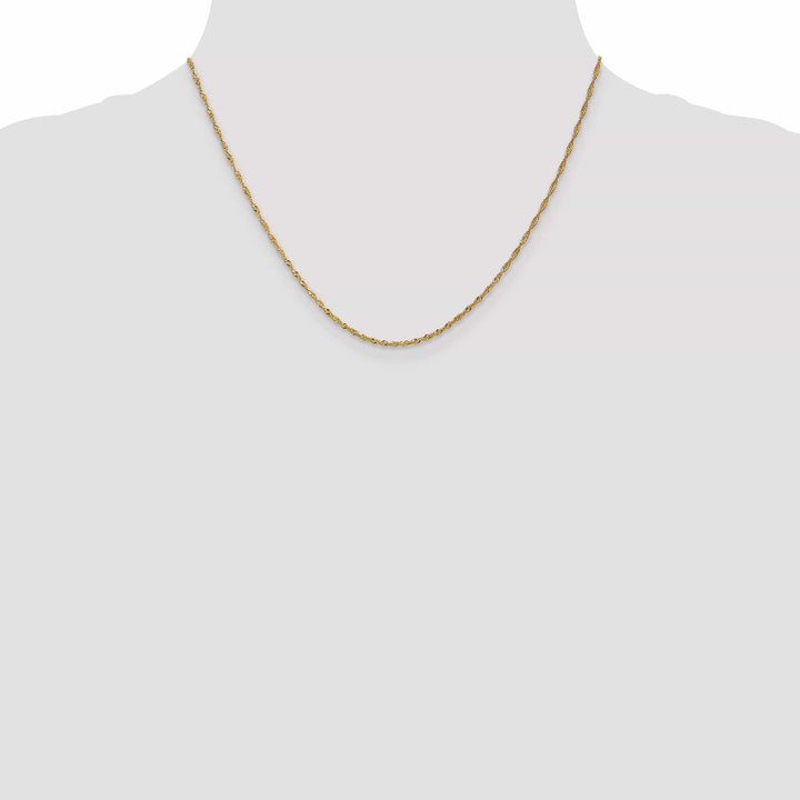 Lovely Rita's Chains 14k Yellow Gold 1.3m Singapore Chain with Lock