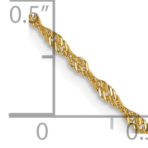 Lovely Rita's Chains 14k Yellow Gold 1.3m Singapore Chain with Lock