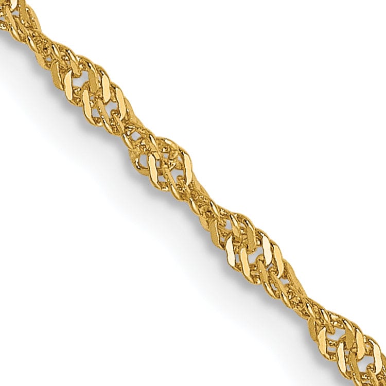 Lovely Rita's Chains 14k Yellow Gold 1.3m Singapore Chain with Lock