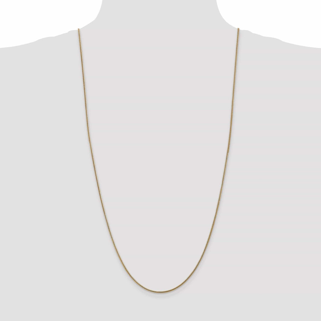 Lovely Rita's Chains 14k Yellow Gold 1.40mm Solid Round Snake Chain
