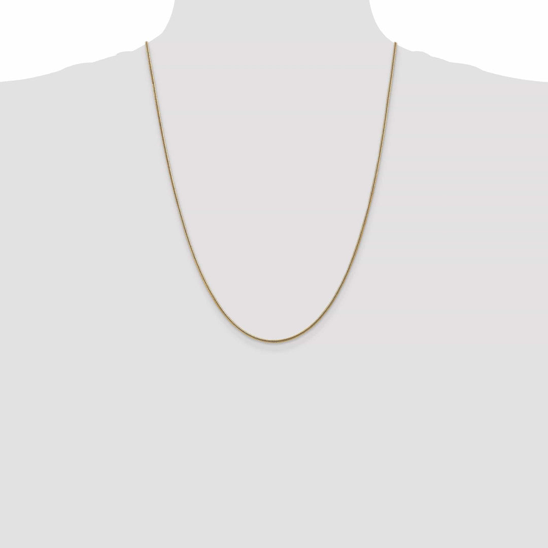 Lovely Rita's Chains 14k Yellow Gold 1.40mm Solid Round Snake Chain