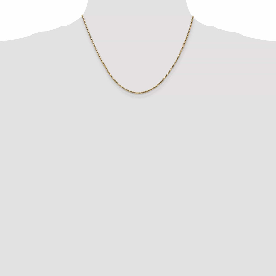 Lovely Rita's Chains 14k Yellow Gold 1.40mm Solid Round Snake Chain