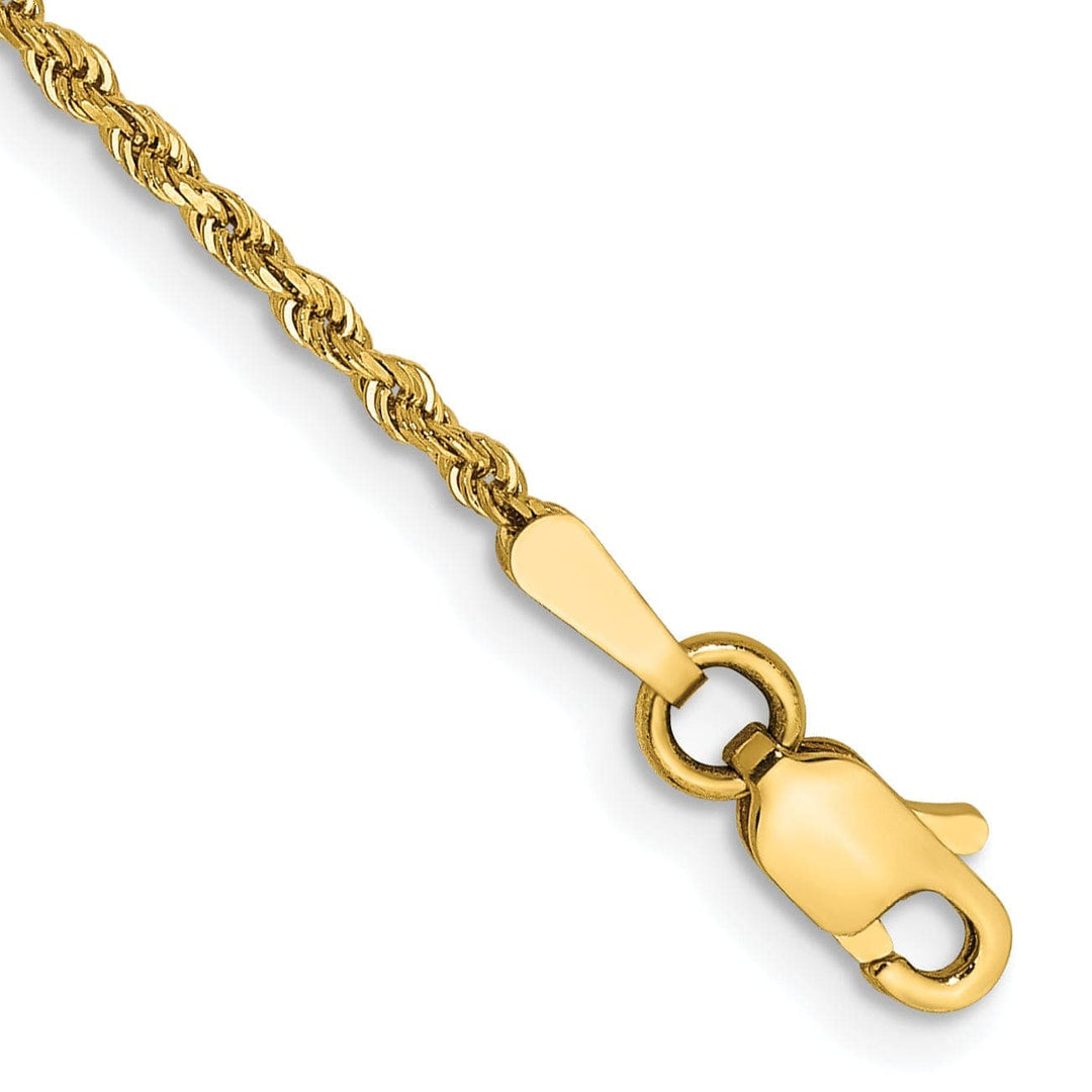Lovely Rita's Chains 14k Yellow Gold 1.50mm Diamond Cut Rope Chain