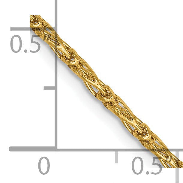 Lovely Rita's Chains 14k Yellow Gold 1.6 m DC Open Link Franco Chain