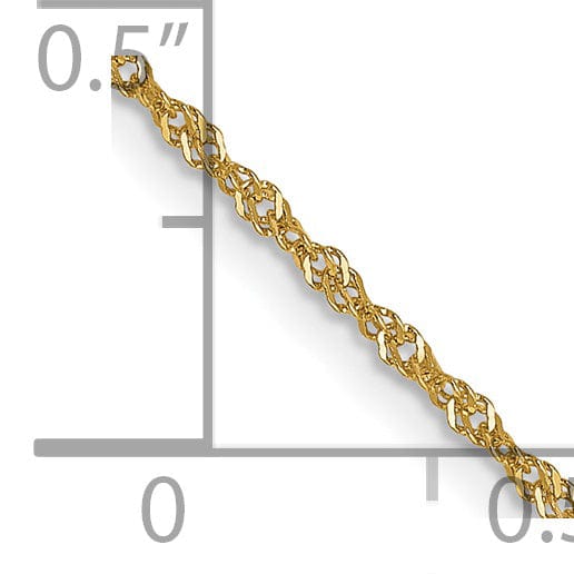 Lovely Rita's Chains 14k Yellow Gold 1 mm Light Singapore Chain