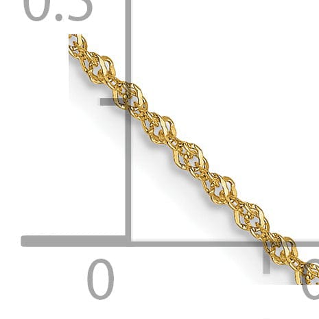 Lovely Rita's Chains 14k Yellow Gold 1 mm Sparkle Singapore Chain