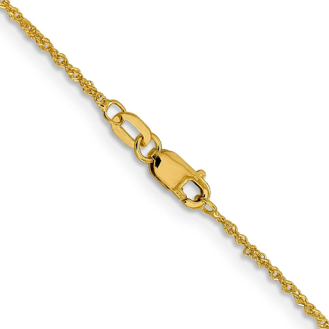 Lovely Rita's Chains 14k Yellow Gold 1 mm Sparkle Singapore Chain