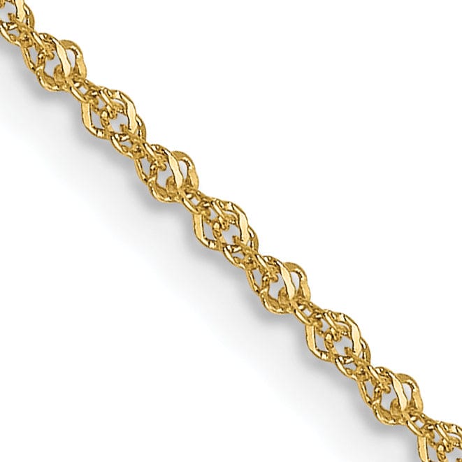 Lovely Rita's Chains 14k Yellow Gold 1 mm Sparkle Singapore Chain