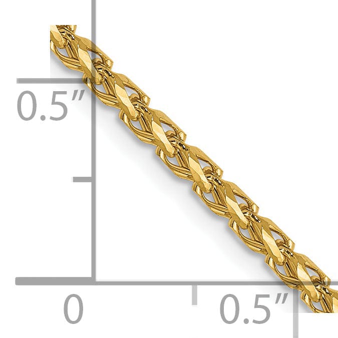 Lovely Rita's Chains 14k Yellow Gold 2.1 mm D.C Open Franco Chain