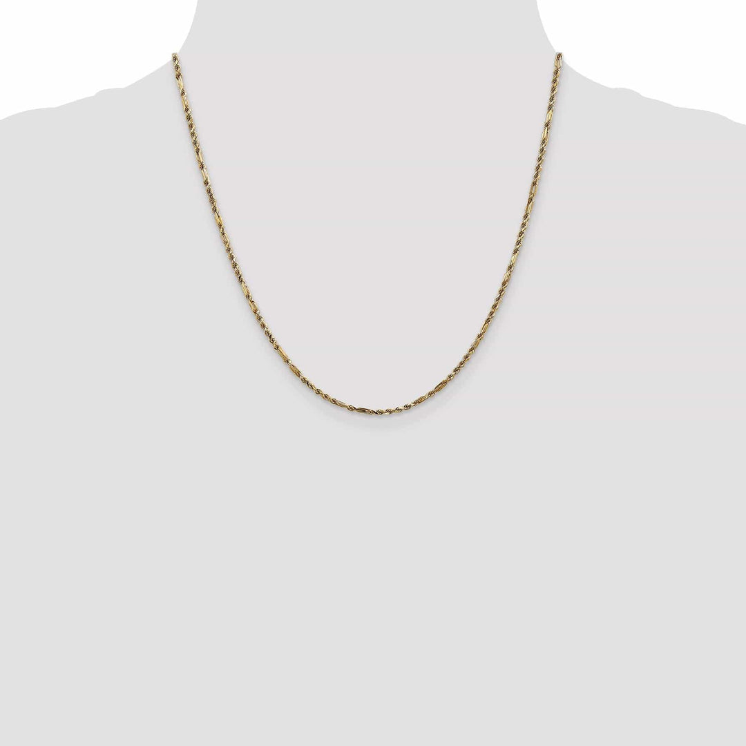 Lovely Rita's Chains 14k Yellow Gold 2.25mm D.C Milano Rope Chain