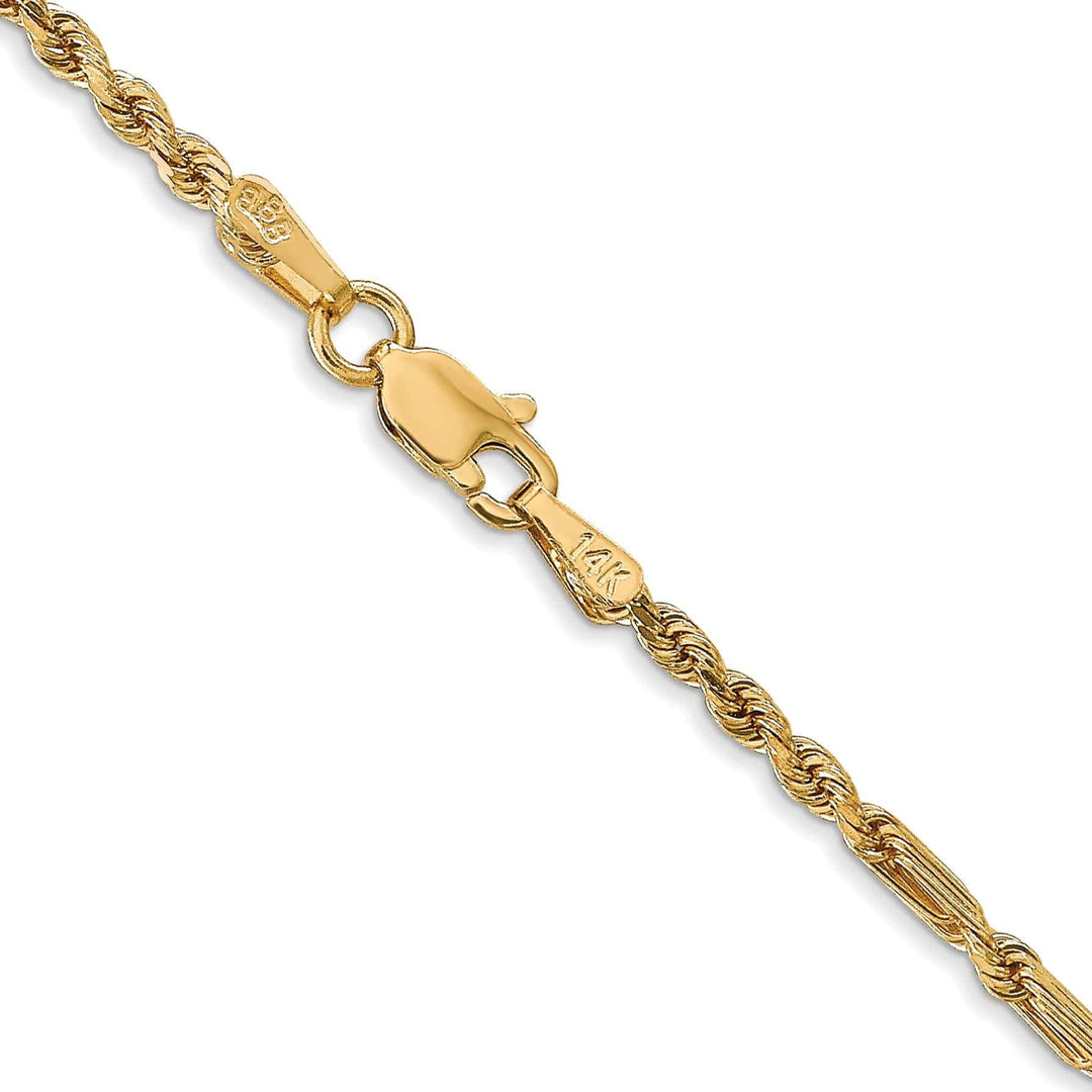 Lovely Rita's Chains 14k Yellow Gold 2.25mm D.C Milano Rope Chain