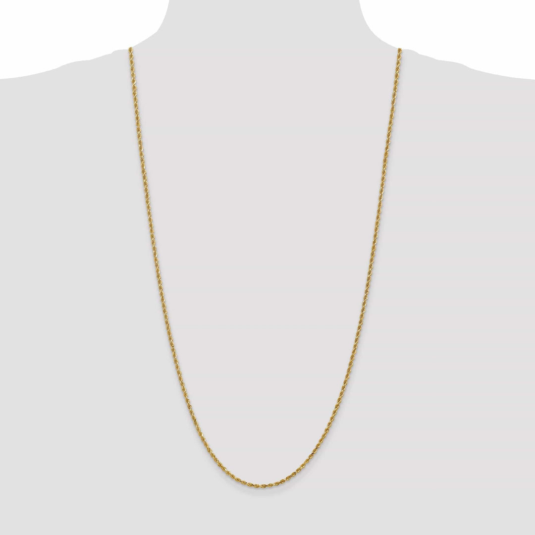 Lovely Rita's Chains 14k Yellow Gold 2.25mm Diamond Cut Rope Chain