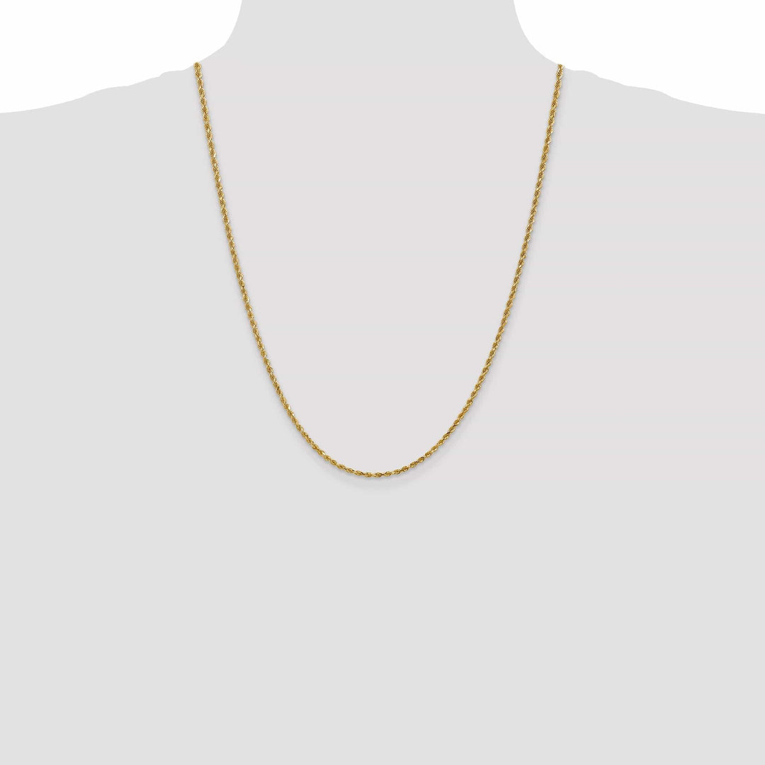 Lovely Rita's Chains 14k Yellow Gold 2.25mm Diamond Cut Rope Chain