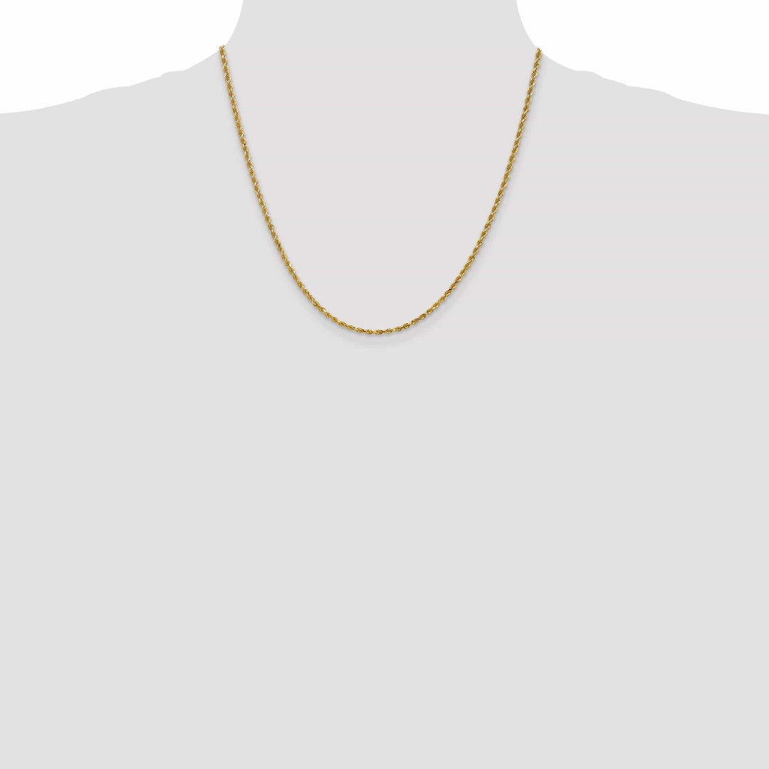 Lovely Rita's Chains 14k Yellow Gold 2.25mm Diamond Cut Rope Chain