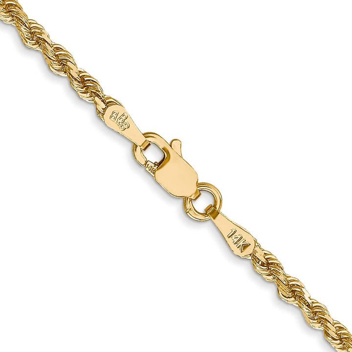Lovely Rita's Chains 14k Yellow Gold 2.25mm Diamond Cut Rope Chain