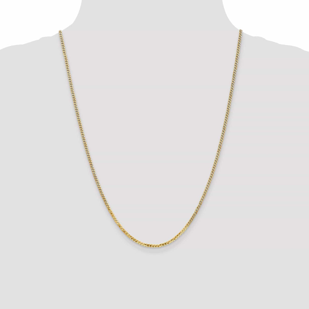 Lovely Rita's Chains 14k Yellow Gold 2.2mm Flat Beveled Curb Chain