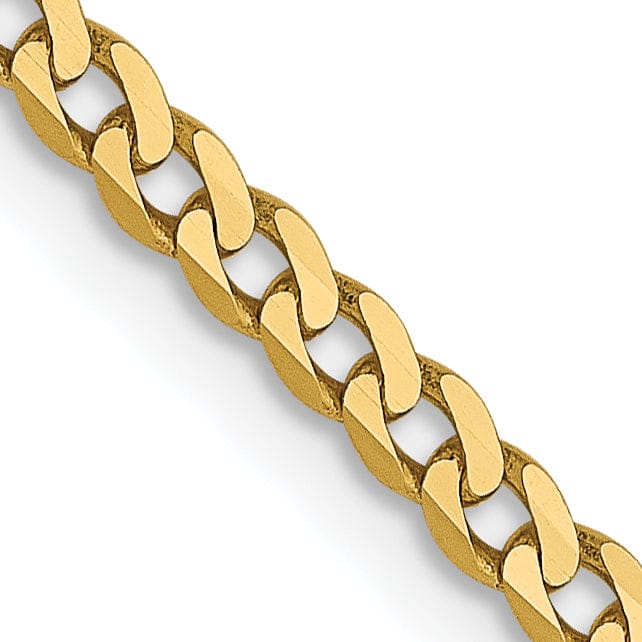 Lovely Rita's Chains 14k Yellow Gold 2.2mm Flat Beveled Curb Chain
