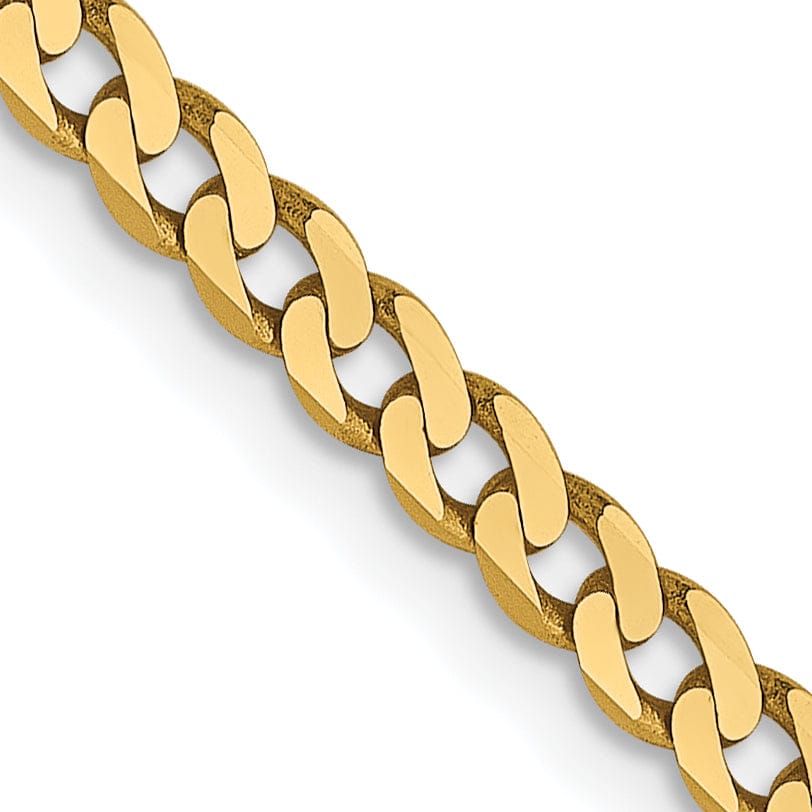 Lovely Rita's Chains 14k Yellow Gold 2.3mm Flat Beveled Curb Chain