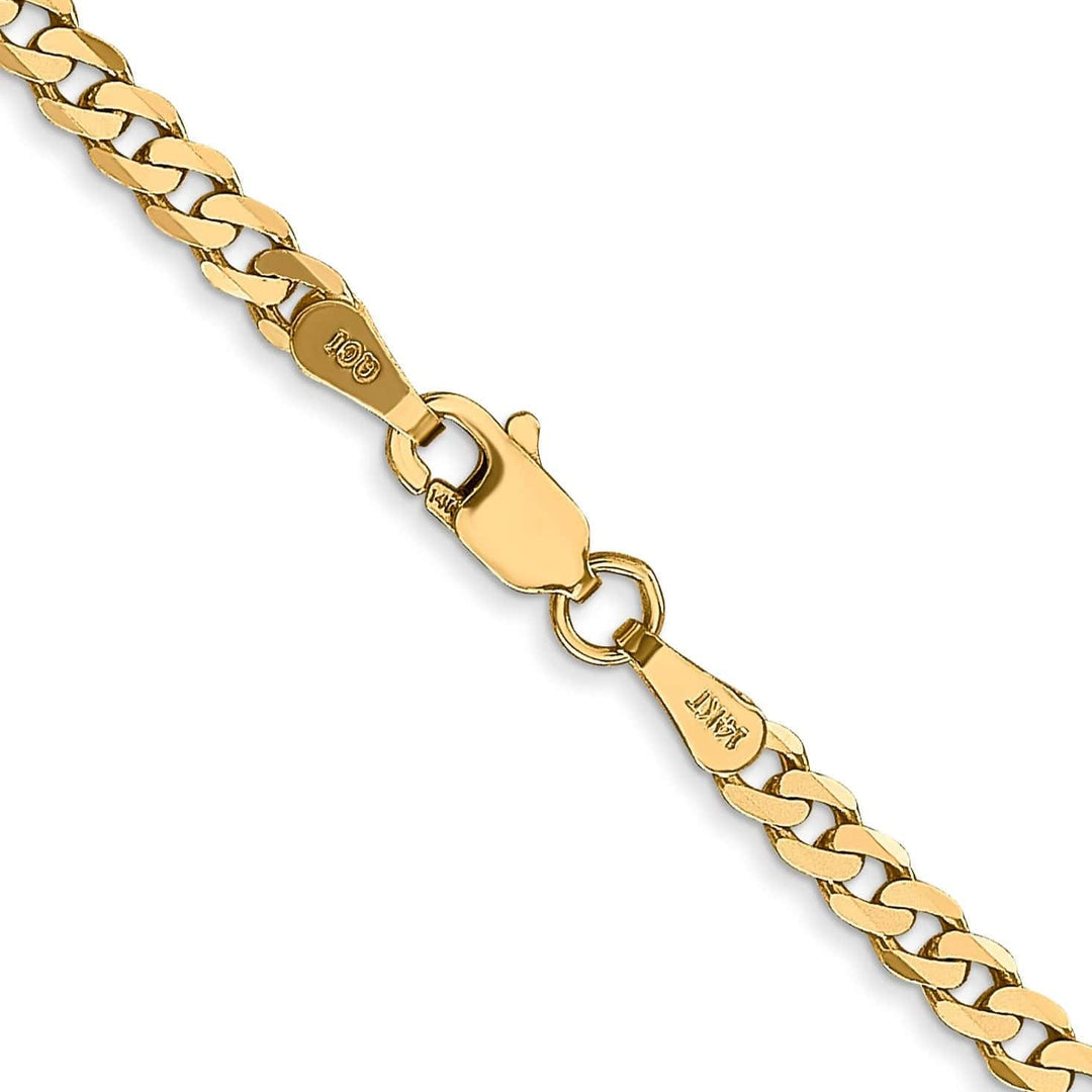 Lovely Rita's Chains 14k Yellow Gold 2.40mm Flat Beveled Curb Chain