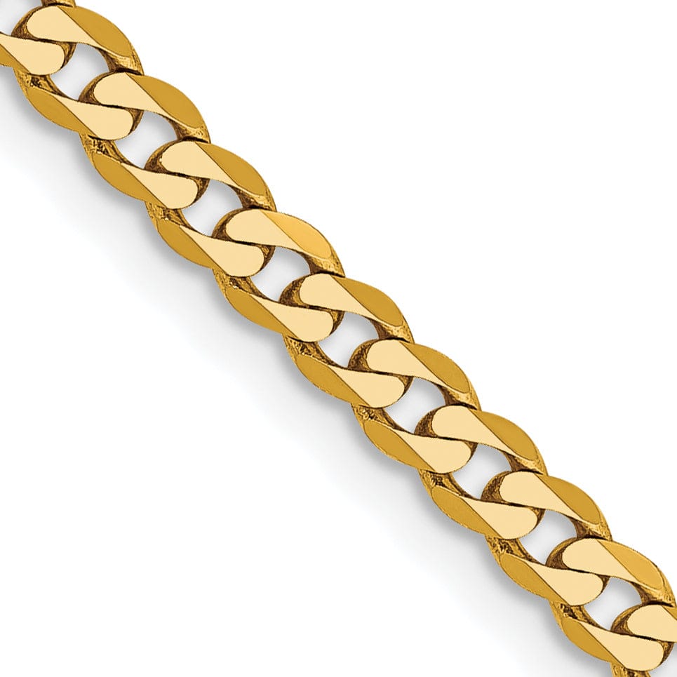 Lovely Rita's Chains 14k Yellow Gold 2.40mm Flat Beveled Curb Chain