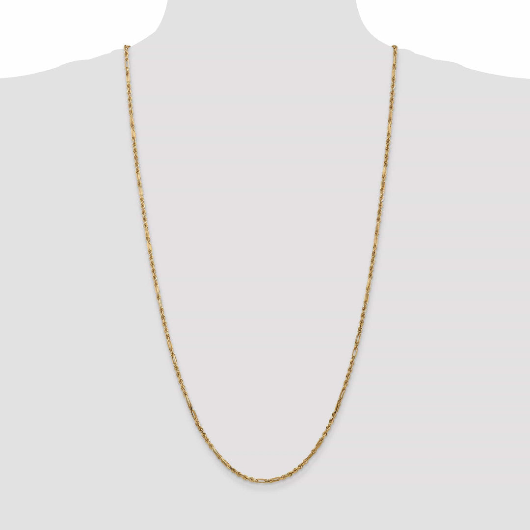 Lovely Rita's Chains 14k Yellow Gold 2.50mm D.C Milano Rope Chain