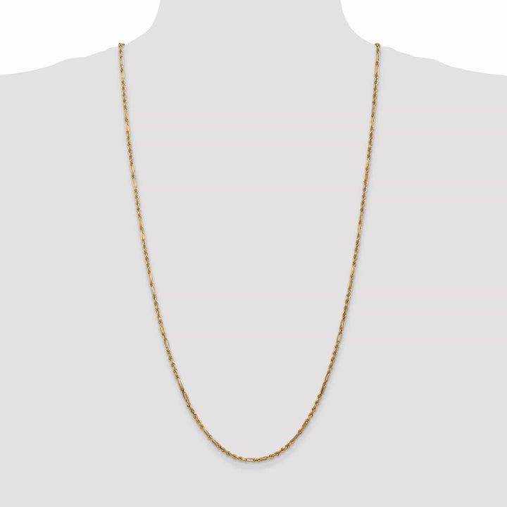 Lovely Rita's Chains 14k Yellow Gold 2.50mm D.C Milano Rope Chain