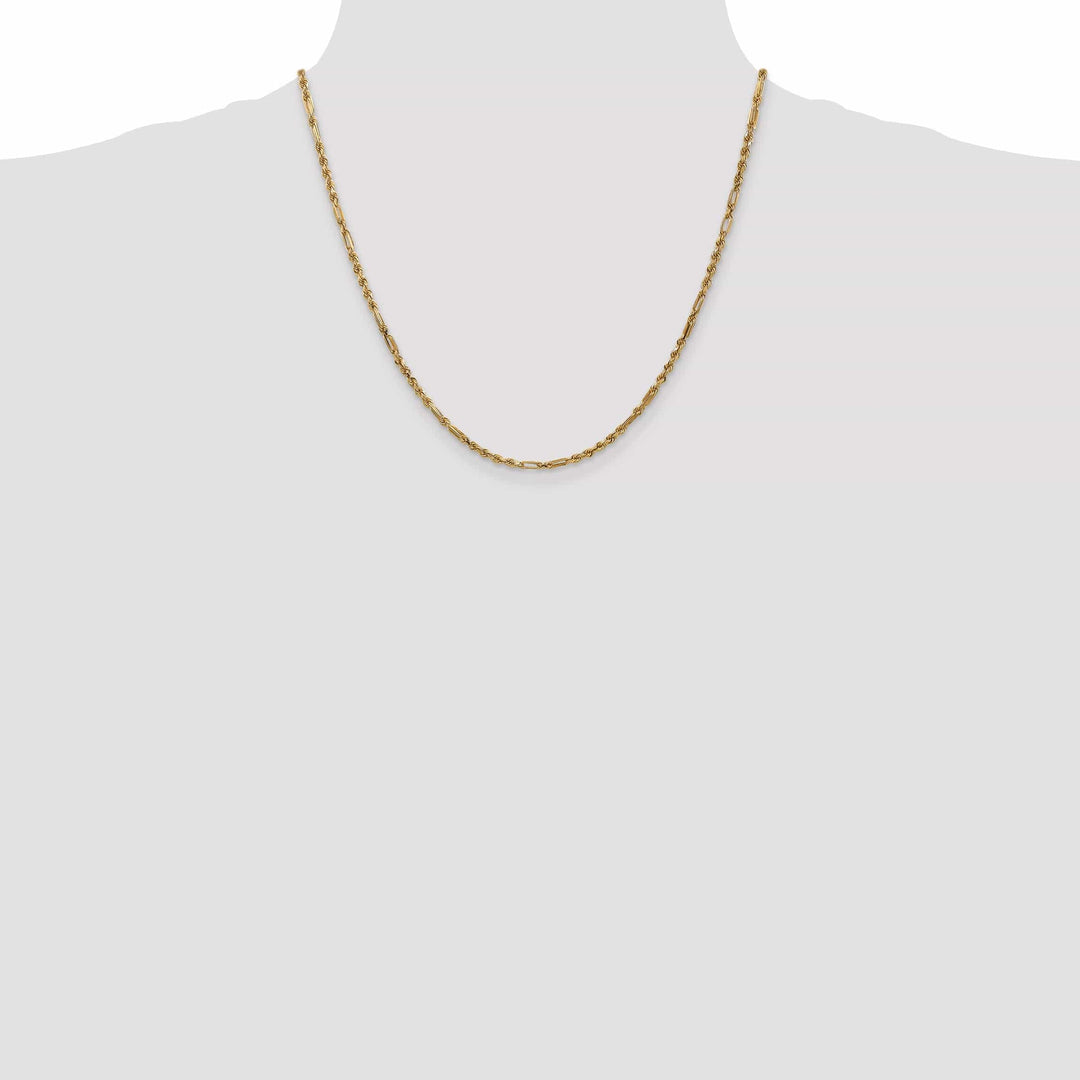 Lovely Rita's Chains 14k Yellow Gold 2.50mm D.C Milano Rope Chain