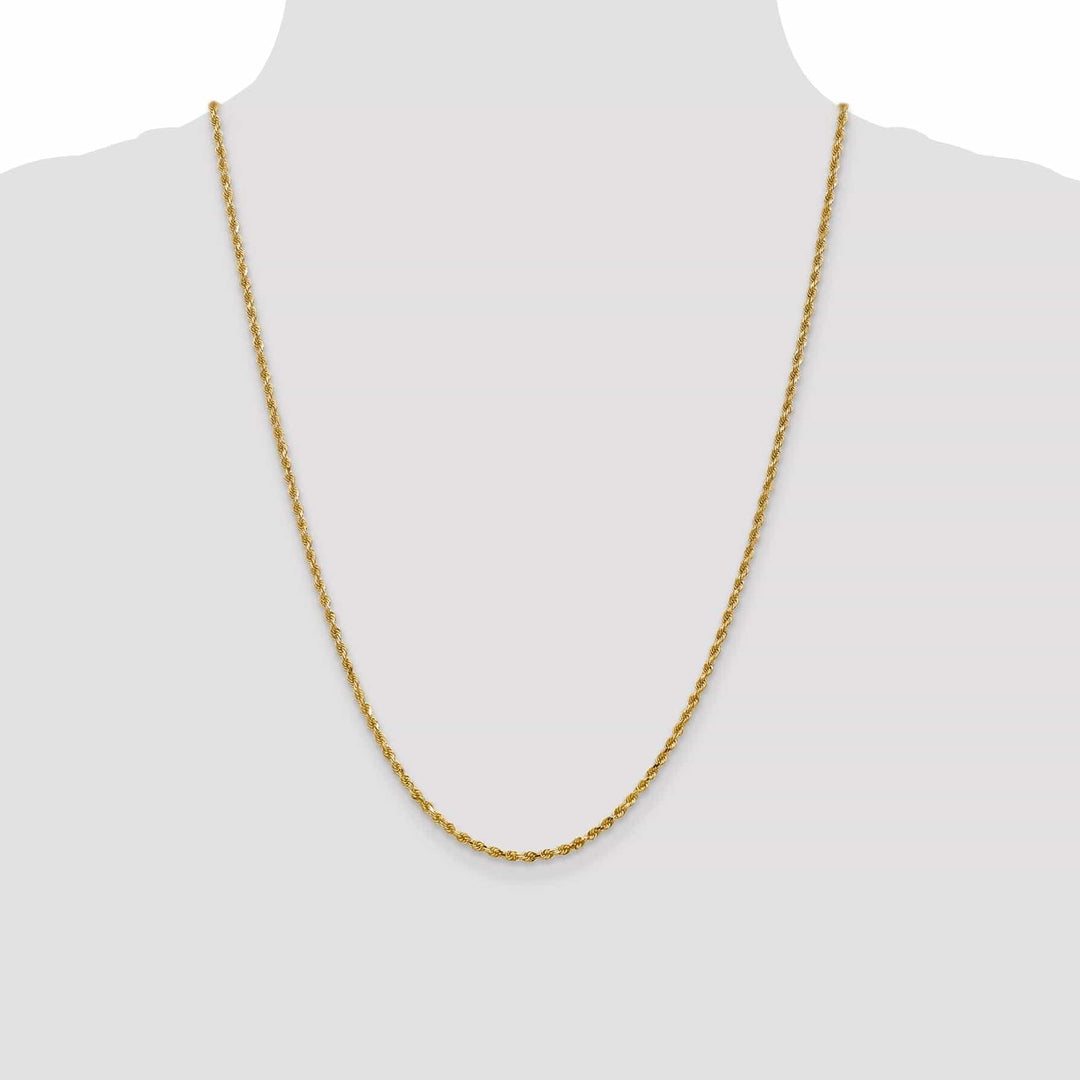 Lovely Rita's Chains 14k Yellow Gold 2.5mm D.C Lightweight Rope Chain